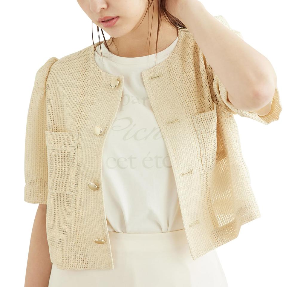 gold button light beige [ROPE PICNIC] Jacket, outerwear, women's, (27)