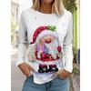 Móda Vánoce Sněhulák Dámské Tričko s dlouhým rukávem 3D vzor Podzimní Santa Claus Dámský Top Harajuku Pulovr Oblečení