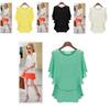New Arrival Latest Women Chiffon Summer Plus Size Lotus Sleeve Double Shirt Sundress Elegant Casual Wear