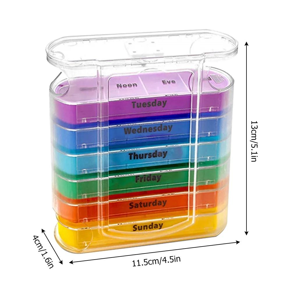 

Еженедельный органайзер для таблеток на 7 дней, портативный органайзер для лекарств и таблеток, коробки для хранения, отделение аптечки первой помощи, контейнер-таблетница