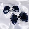 1/2Pc Heart Pendant Lace Bow Hair Clips Y2k Style Ponytail Hairpins Kawaii Gothic Hair Clips  Anime