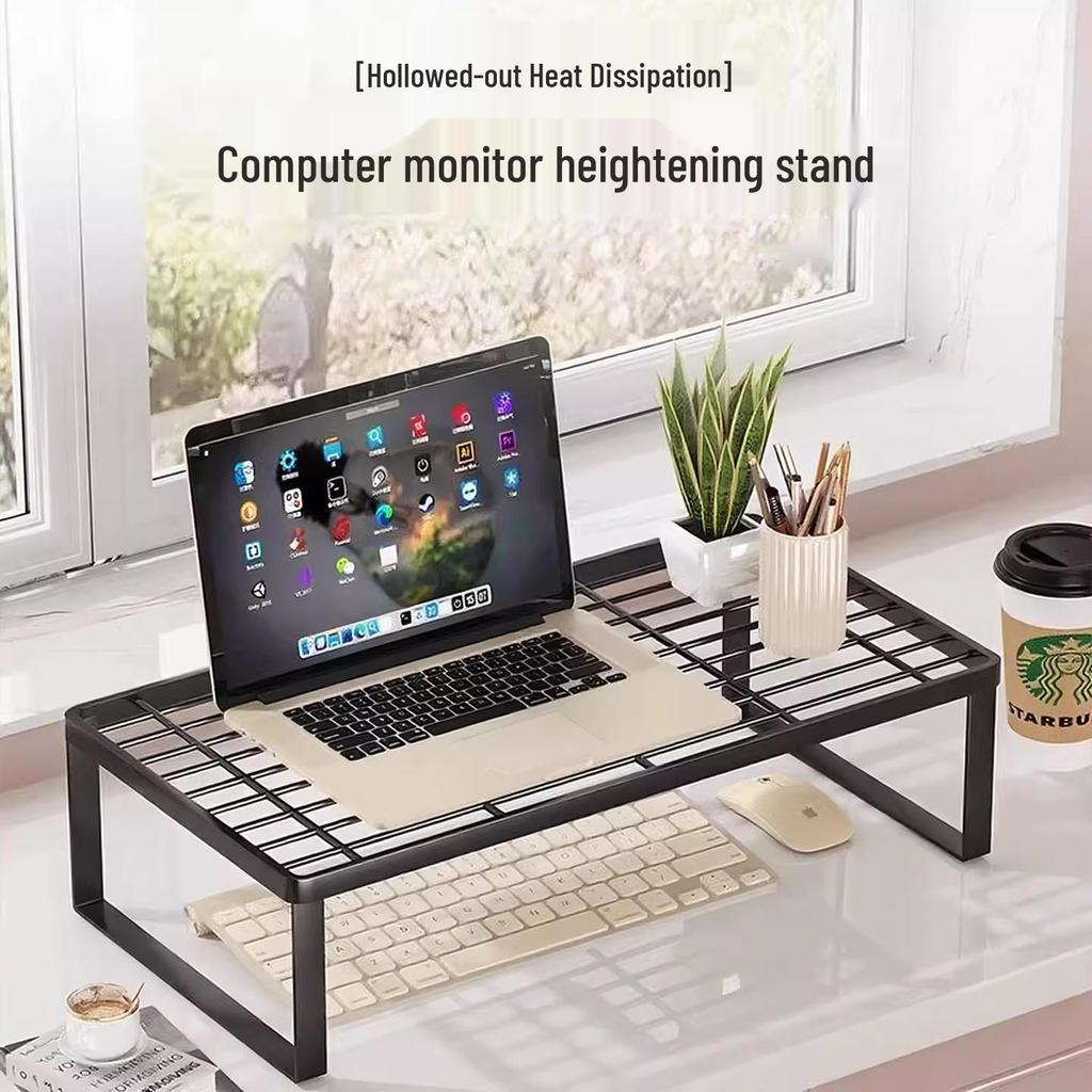 Iron Art Desktop Laptop Stand with Cooling Base and Monitor Bracket