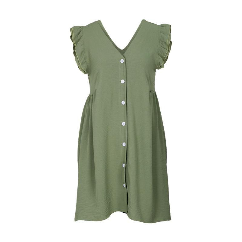 Letní Módní Dámské Šaty Bez Rukávů Jednobarevné Chic Pohodlné a Univerzální Temperament Elegantní Ležérní Dámské Oblečení