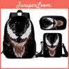 Zaino Scolastico per Bambini Venom, Borsa Pranzo, Astuccio, Set da Tre Pezzi per Bambini