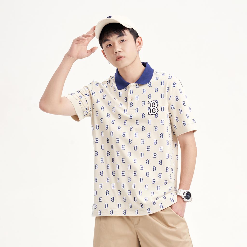 New MLB Boston Red Sox Polo Shirt Men's Ecru 3LPQM0133-43BGL