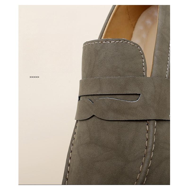 Men's Leather Casual Sneakers All-match Fashion Breathable Hand-stitched Leather Shoes