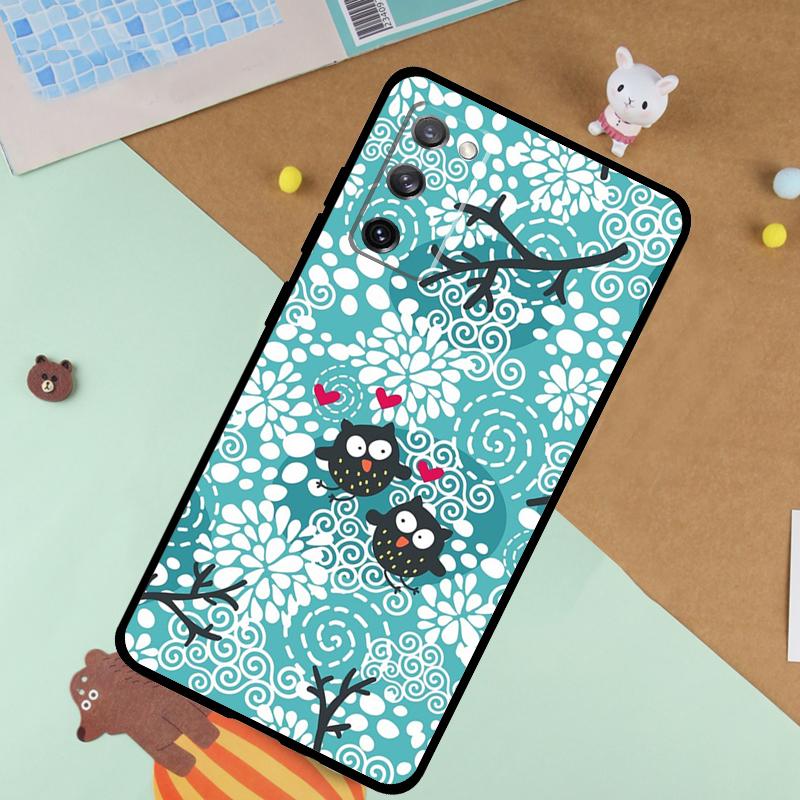 Cute Owl Cartoon Soft Case For Samsung Galaxy S25 Ultra S9 S10 S20 S22 S21 Plus S23 FE S24 Ultra Funda Cover