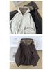Unisex Reversible Hooded Cotton Jacket with Thick Velvet for Winter