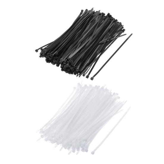 250/500/1000Pcs Universal Nylon Cable Tie Buckle Heavy Duty Self-Locking Nylon Zip Tie Indoor Outdoor Automotive Car Mount Wire Tie Fastener Strap