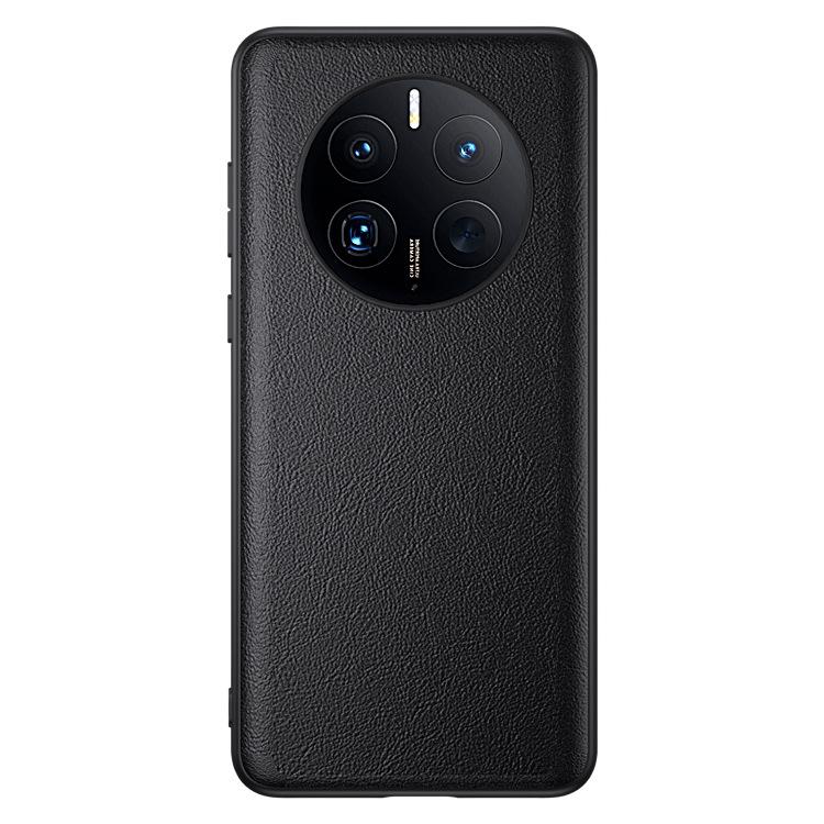Applicable to Huawei mate50pro mobile phone case ultra-thin mate50eRS plain leather anti-drop lamb leather protective leather case Huawei mate50rs чёрный