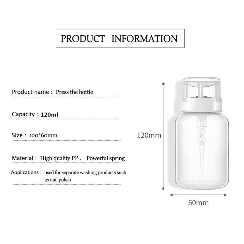 Manicure Liquid 200mL Nail Polish Remover Pump Dispenser Container Clean Acetone Empty Bottle