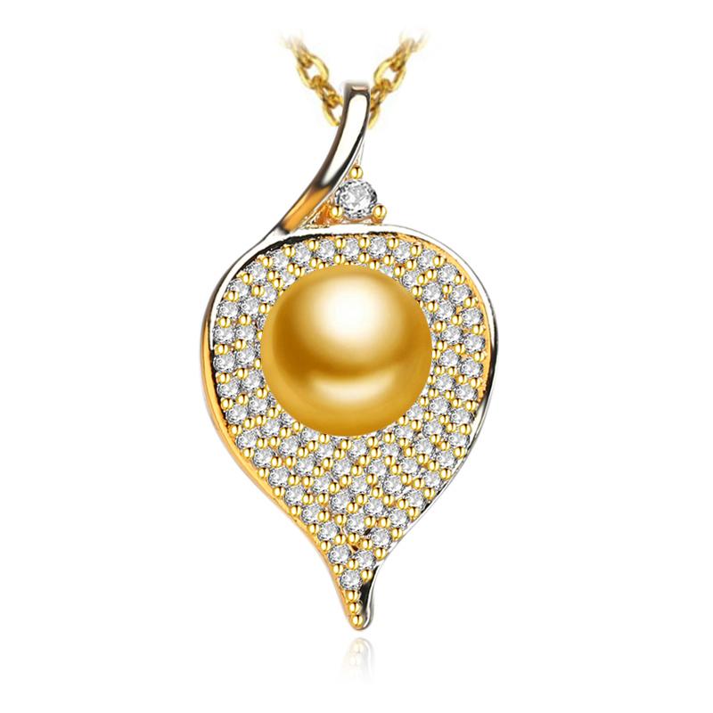 

LSOOYH модное кольцо с пресноводным жемчугом для женщин с кубическим цирконием, роскошное золотого цвета, ожерелье с листьями, ювелирные изделия из натурального жемчуга gold