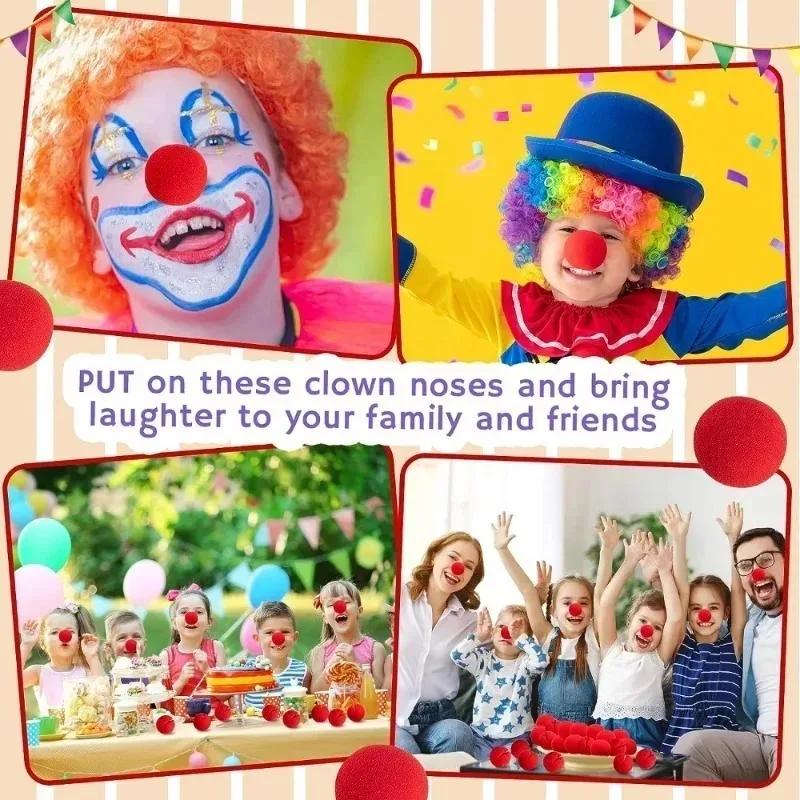 100/1Pcs Red Sponge Ball Foam Sponge Red Funny Clown Nose Funny Circus Performance Party Halloween Decoration Make Up Props