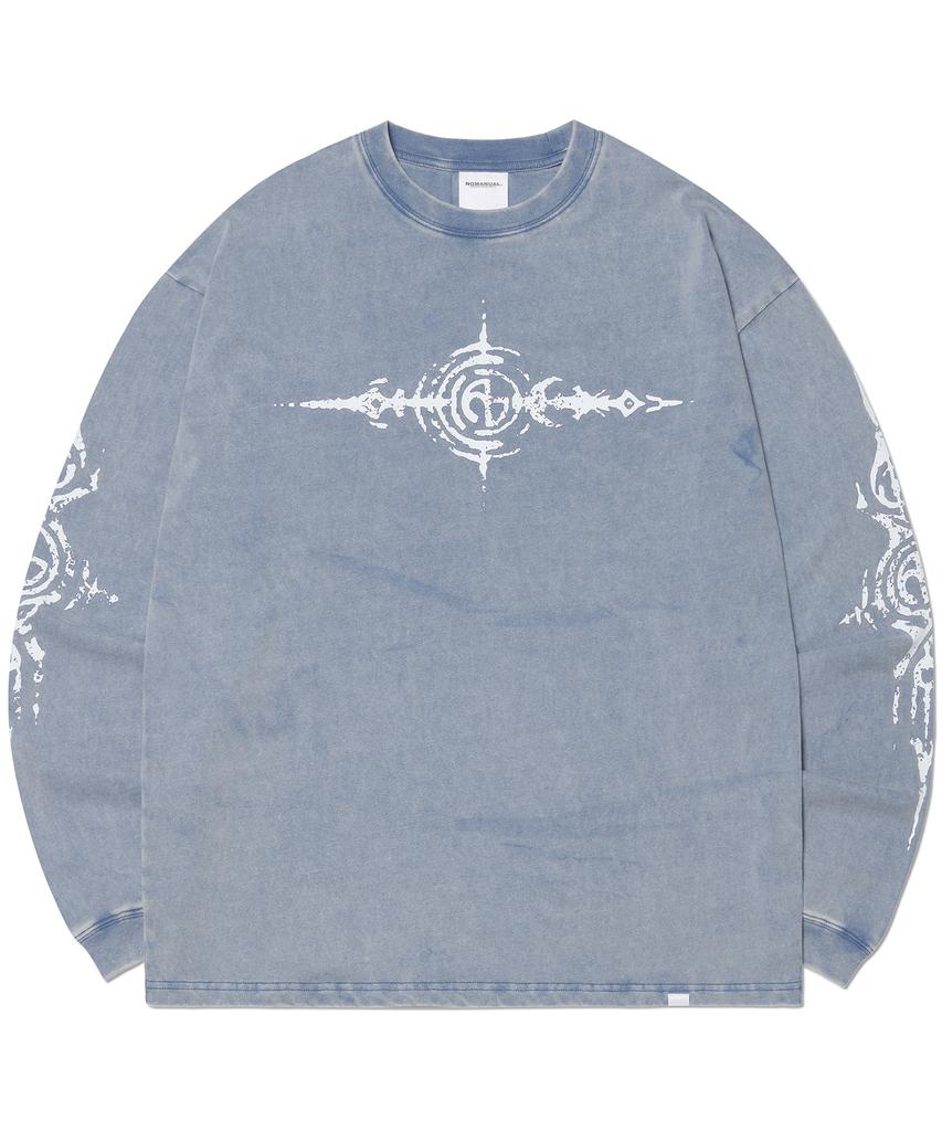 Nomaenyueol S.G Washed Long Sleeve Tee - Washed Blue
