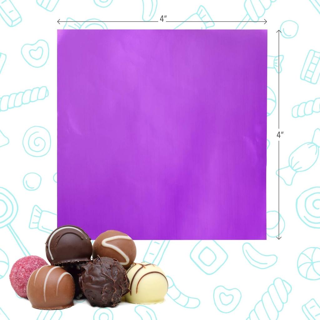 LotFancy Foil Candy Wrappers for Chocolates, 4x4 inch, 900 Pcs Aluminum Candy Wrapping Paper, Square Colored Foil Sheets for DIY Homemade Candies