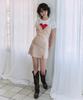 Green Butter Silky Lace Slip Mini Dress (Pink)