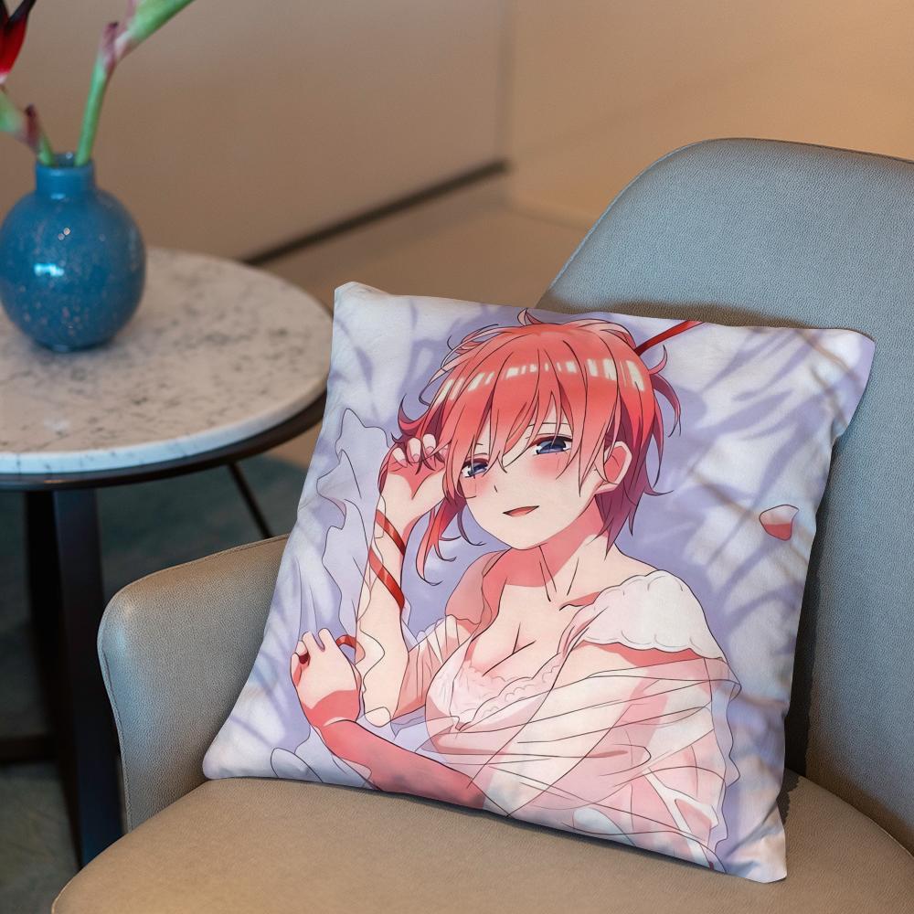 The Quintessential Quintuplets Cushion Cover 2-in-1 Reversible Plush Pillow Cover | Car/Sofa/Bed | Perfect Gift