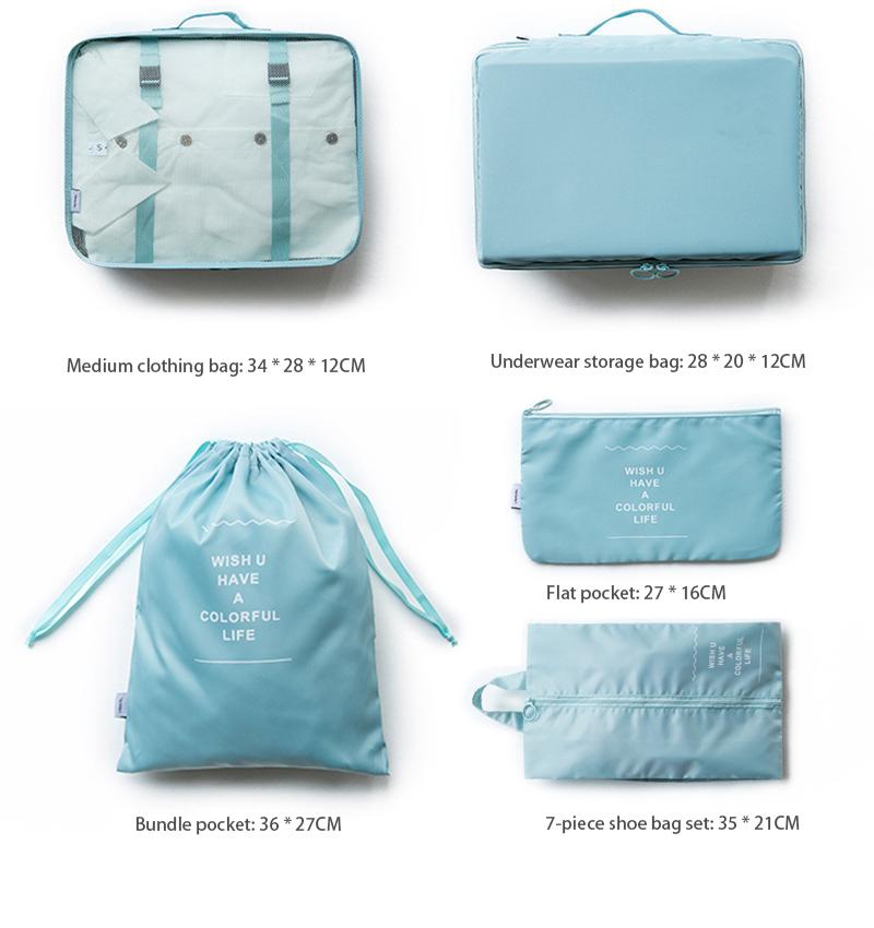 7PCS Set Travel Bag Shoes Clothes Storage BagsWaterproof Suitcase Portable With Clothes Underwear Trave Packaging Organizing Bag