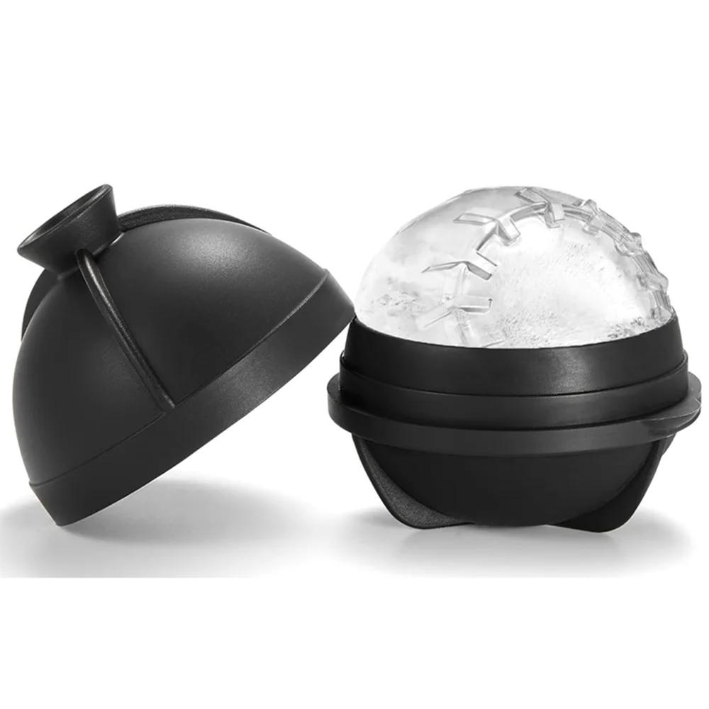 Food Grade Silicone Ice Ball Maker 3D Baseball Golf Hockey Shape with Built-in Funnel Easy Release No Plastic Sphere Mold