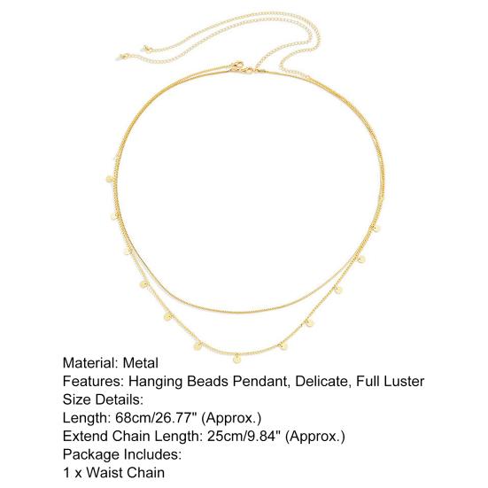 Waist Chain Double Layers Full Luster Dress-up Belly Belt Waist Chain Accessories for Daily