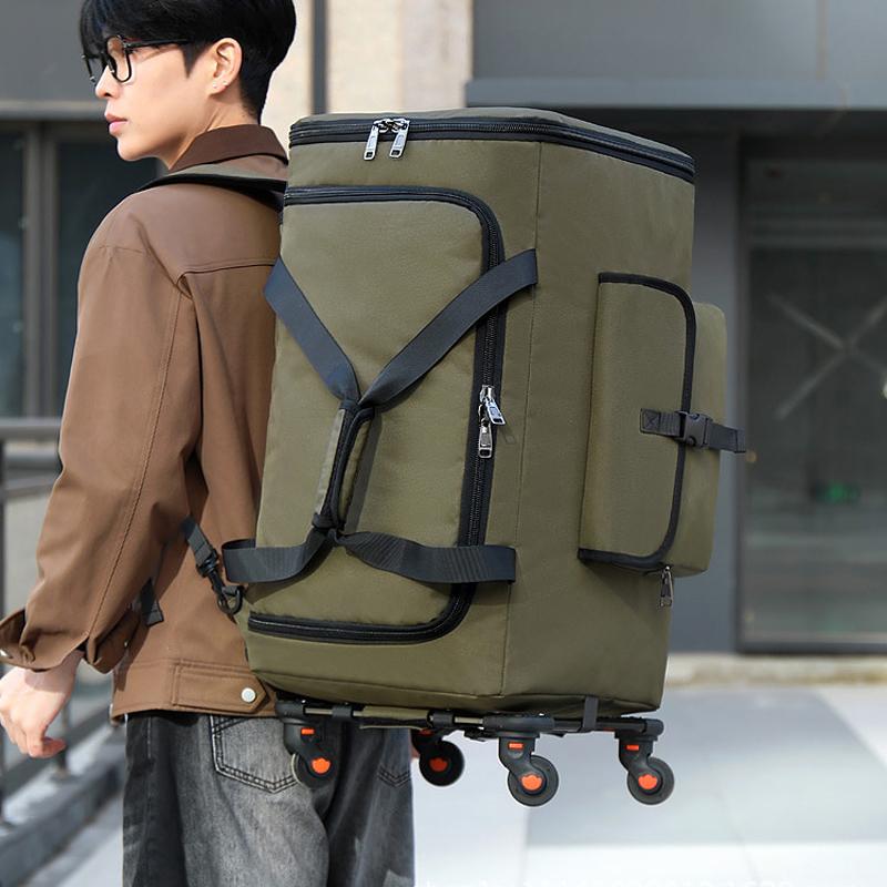 Large-capacity Detachable Trolley Case, Packing Equipment, Folding Luggage Bag, Travel Bag, Lightweight Wheel Bag, Cross-border Large Backpack