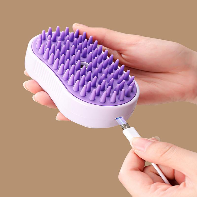 Pet Comb 1PC Grooming Comb Cat and Dog Supplies De-fluffing Knotting Bathing Cleaning Massage One-touch Spray De-shedder