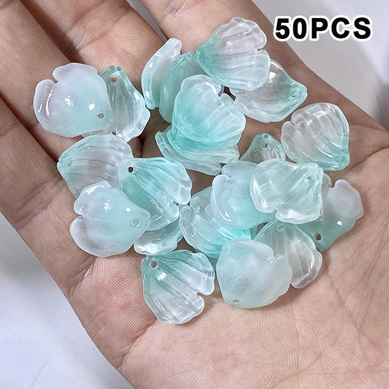 50 Stück Acryl DIY Galsang Blume Lose Perlen Ohrringe Zur Schmuckherstellung Halskette Armbänder