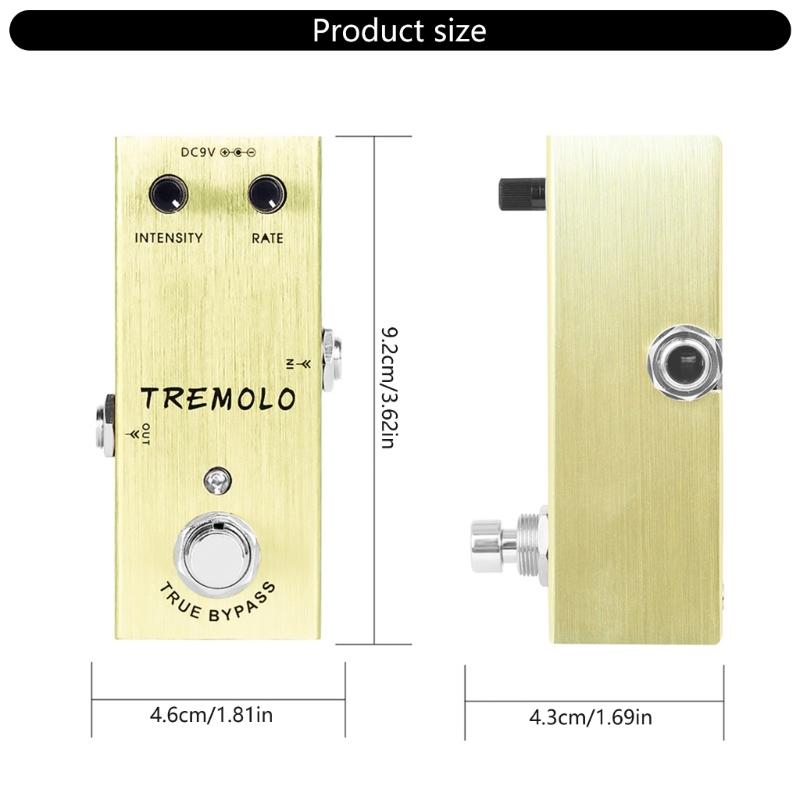 Portable Tremolo Effect Pedal Guitar Effects Box Multi Instrument Compatibility Effect Controller for Stage Practice