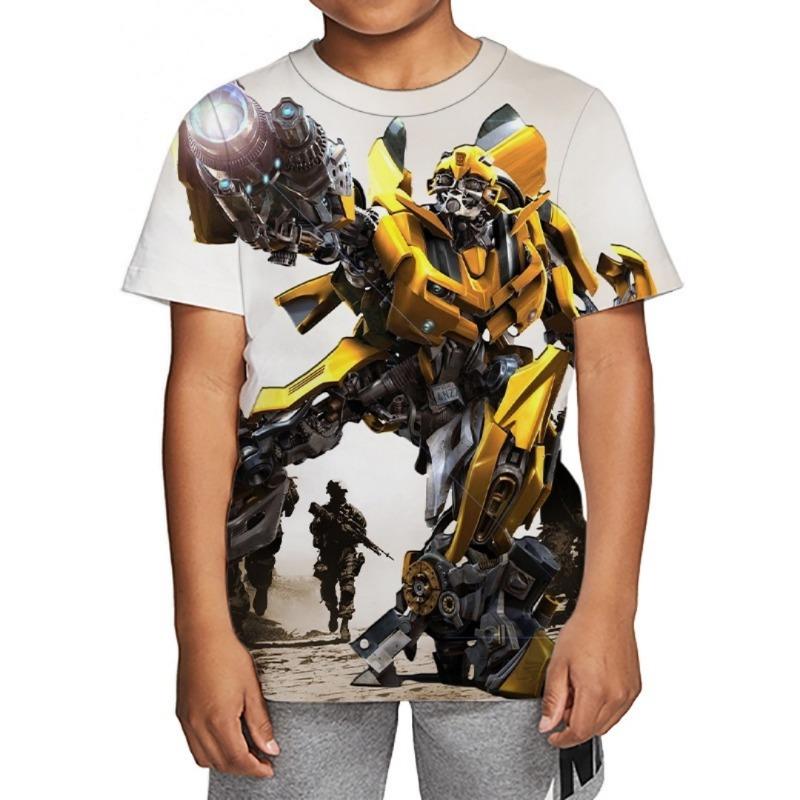 Transformers Optimus Prime Bumblebee 3D Printed Children's T-shirt, Boys' Fashion Casual Comfortable Top 2025 New Edition