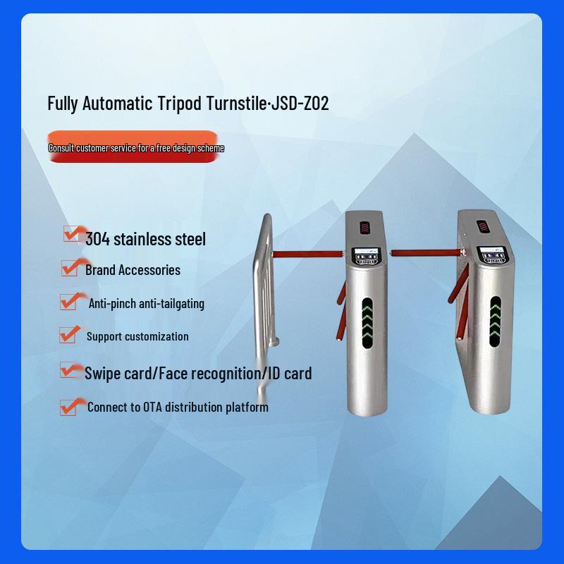 304 Stainless Steel Face Recognition Pedestrian Gate with Ticket Verification