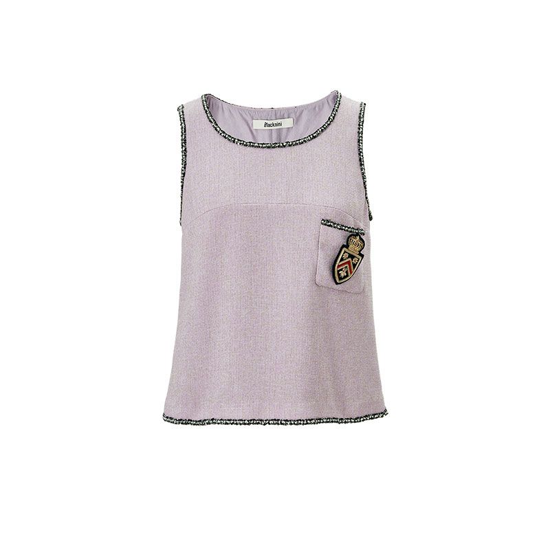 

BNN Yin Huafu Third Anniversary/ Handmade Badge Korean Jin Knitted Ch Classic Style Ribbon Gold and Silver Wire Brooch Vest Light purple((In Stock)) L