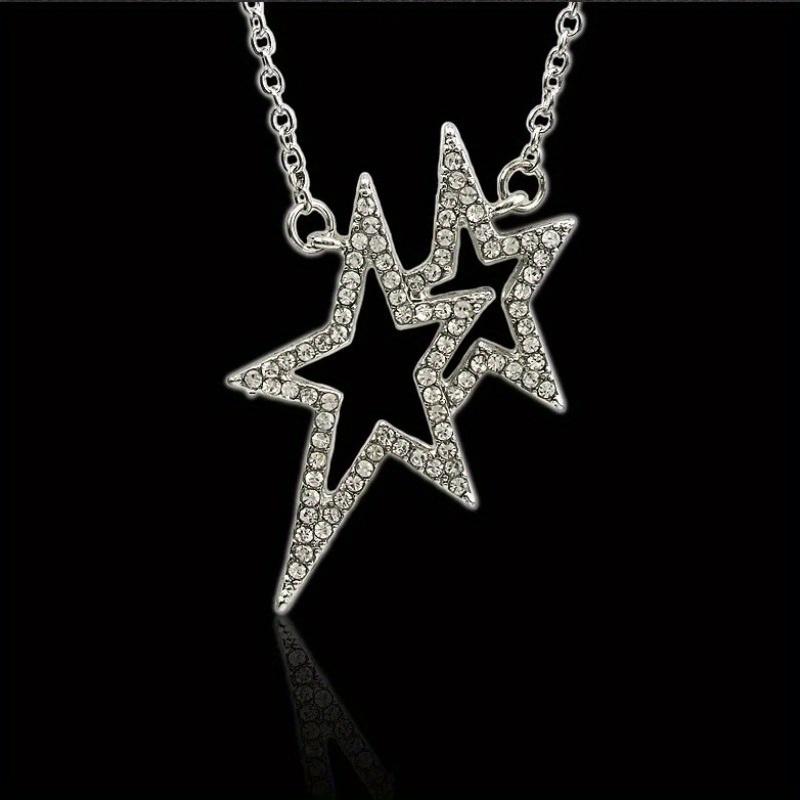 Korean Style Fashion Aesthetic Crystal Star Necklace Choker Punk Unique Pendant Necklace For Women Jewelry Y2K Accessories