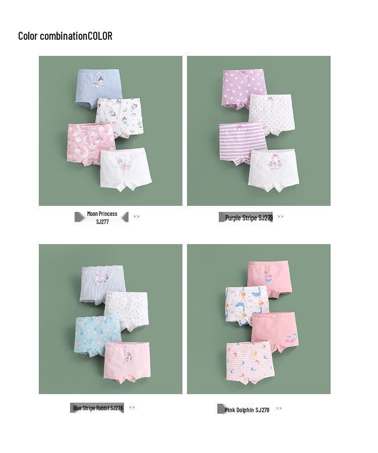 Mädchen-Baumwollslips im koreanischen Stil, Sommer-Viereckshorts, Klasse-A-Unterwäsche für kleine und mittelgroße Kinder