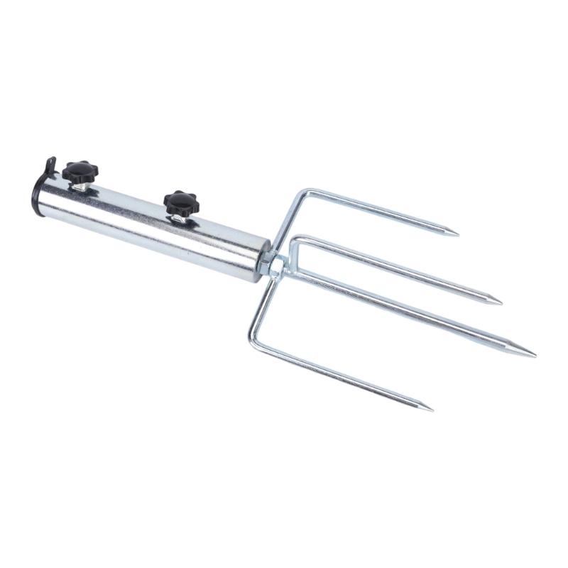 Supporto da Terra in Metallo Staccabile Portabastone con Gancio Bianco Set Manopole Girevoli Quotidiano per Uso all'Ombra in Giardino