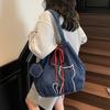 Large Capacity Kitten Embroidered Tote Bag Women Shoulder Bag Commuter Underarm Bag