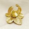 Vintage Goldfarbener Metallblumenring für Damen Mädchen Einfacher Geometrischer Öffnungsring für Zeigefinger Party Temperament Schmuck Geschenke