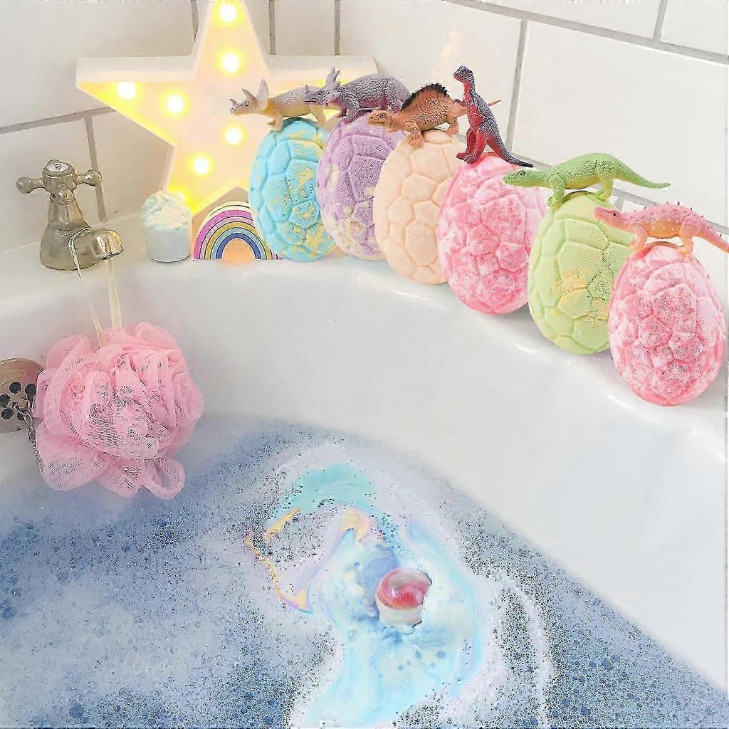 Bath Bombs Gift Set,6*Dinosaur Bath Bombs for Kids with Surprise Dinosaurs Toys Inside, Handmade Organic Natural Fizzy Kids Bath Bombs, Bubble Bath Bo