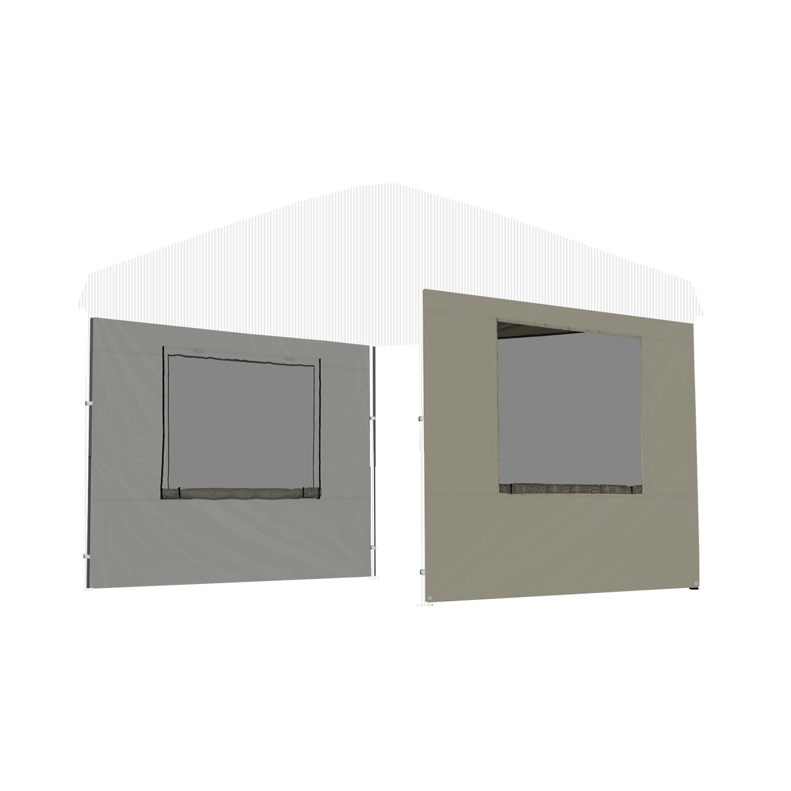 FIELDOOR Тент Боковые стенки, Настенные, для стальных и алюминиевых тентов [Светло-бежевый] [Только тент 2.0м] [2 штуки]