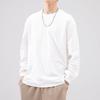 Live Broadcast 230g Heavyweight Pure Cotton Solid Color Long Sleeve T-Shirt with Printed Logo