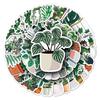 50 Sheets Cartoon Style Green Plants Decorative Stickers for Suitcases, Skateboards, and Cars