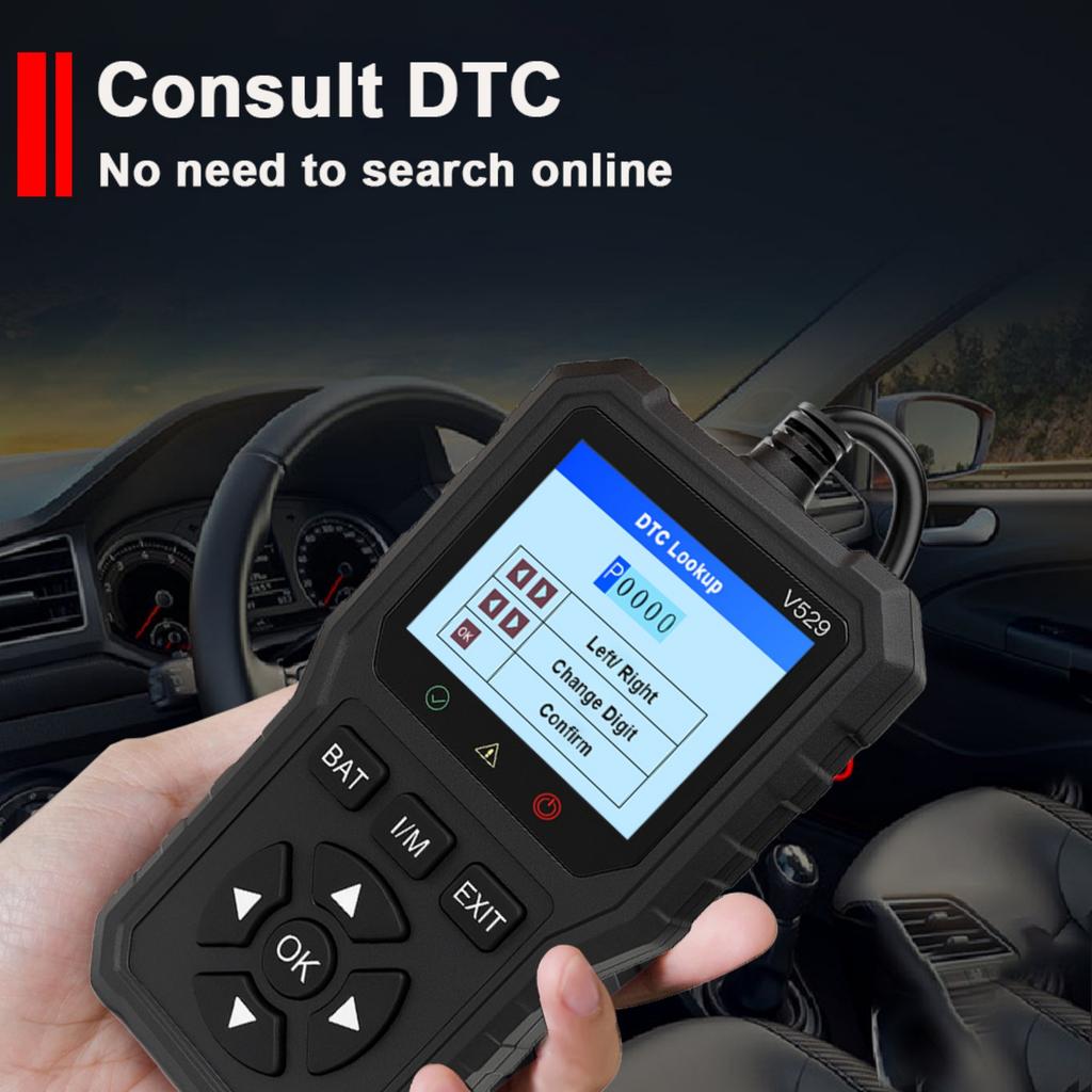 2025 New Car OBD2 Scanner Diagnostic Tool Code Reader Full OBDII Diagnostic FOXSUR V529 Battery Voltage Test Real time Data