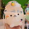 Water Bottle Plastic Cute Panda 1000ml Large Capacity Direct Drinking with Straw Carrying Strap Kids Drinking Bottle for Daily Use Clear White