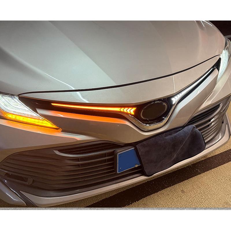 LED Front Grille Light For Toyota Camry XLE LE Hybrid 2018- Daytime Running Light Turn Signal Light Sequential