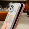 Silicone Cover For iPhone 16 Pro Max Funda iPhone 17 Air 15 14 13 12 Pro Max 11 Colorful Small Flowers Pattern Case Insert the Card Silicone Cover