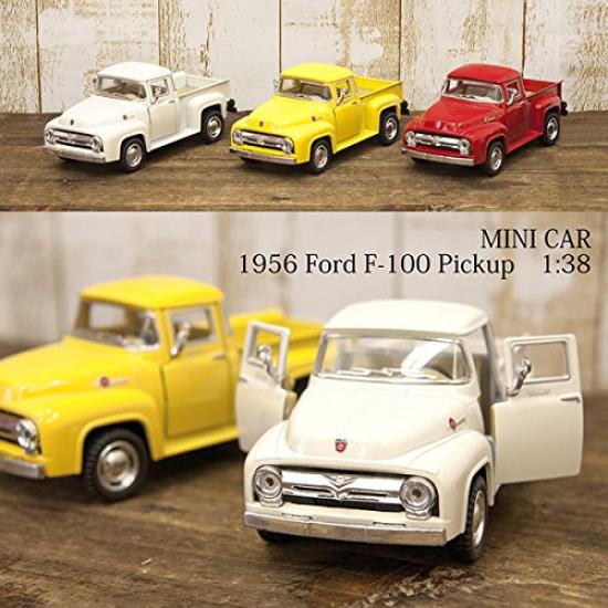 1956 Ford Ford Pickup Diecast Miniature Car Scale American Goods Shop Miniature Car F-100 1/38 (13cm/Ivory) American