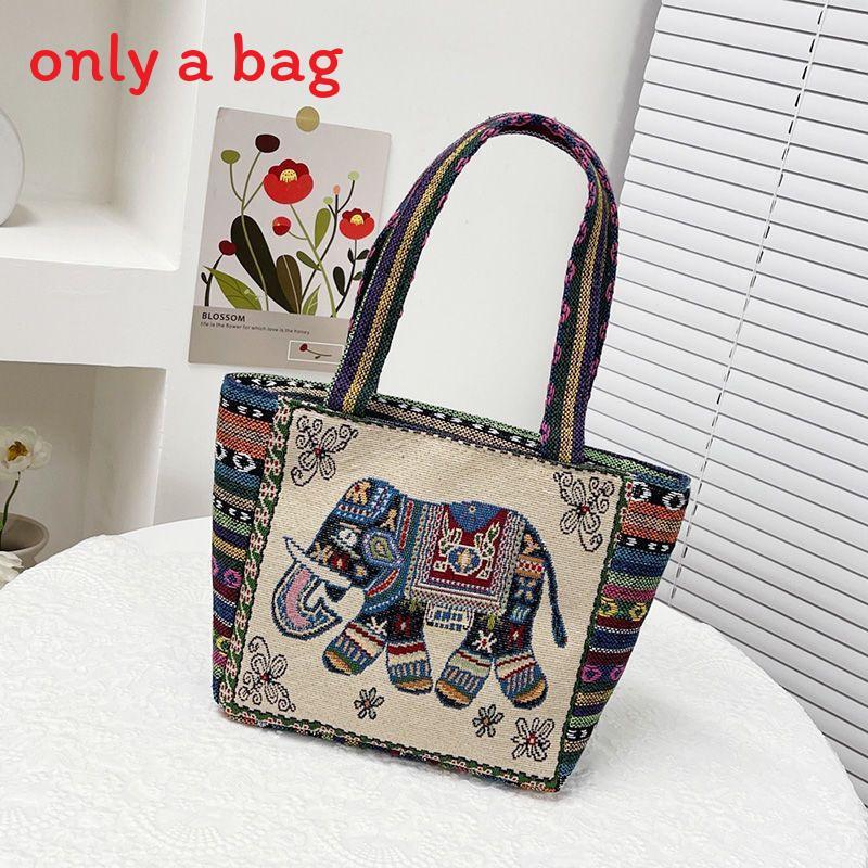 Ethnic Embroidered Handbag For Women With Canvas Material And Zipper Closure For Daily Use