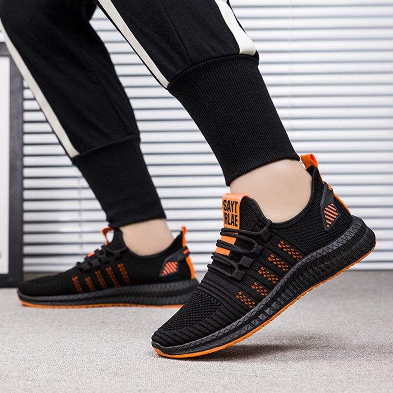 Spring and Autumn Breathable Flying Weaving Men's Shoes Summer Sports Casual Shoes ** Stream Men's Single Mesh Shoes