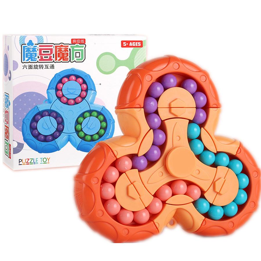 Magic Bean Cube Finger Gyro Rotating Antistress  Develop Intelligence Decompression Fidget Toy Adults Kids Gift