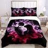 3pcs Romantic Sally Jack Bedding Set, Including 1 Quilt Cover and 2 Pillow Shams, Without Filling, Soft and Comfortable Home Bedroom Fabric, Fash