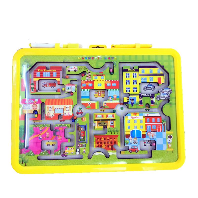 Children's Puzzle Ball Maze Double-sided Drawing Board Magnetic Drawing Board
